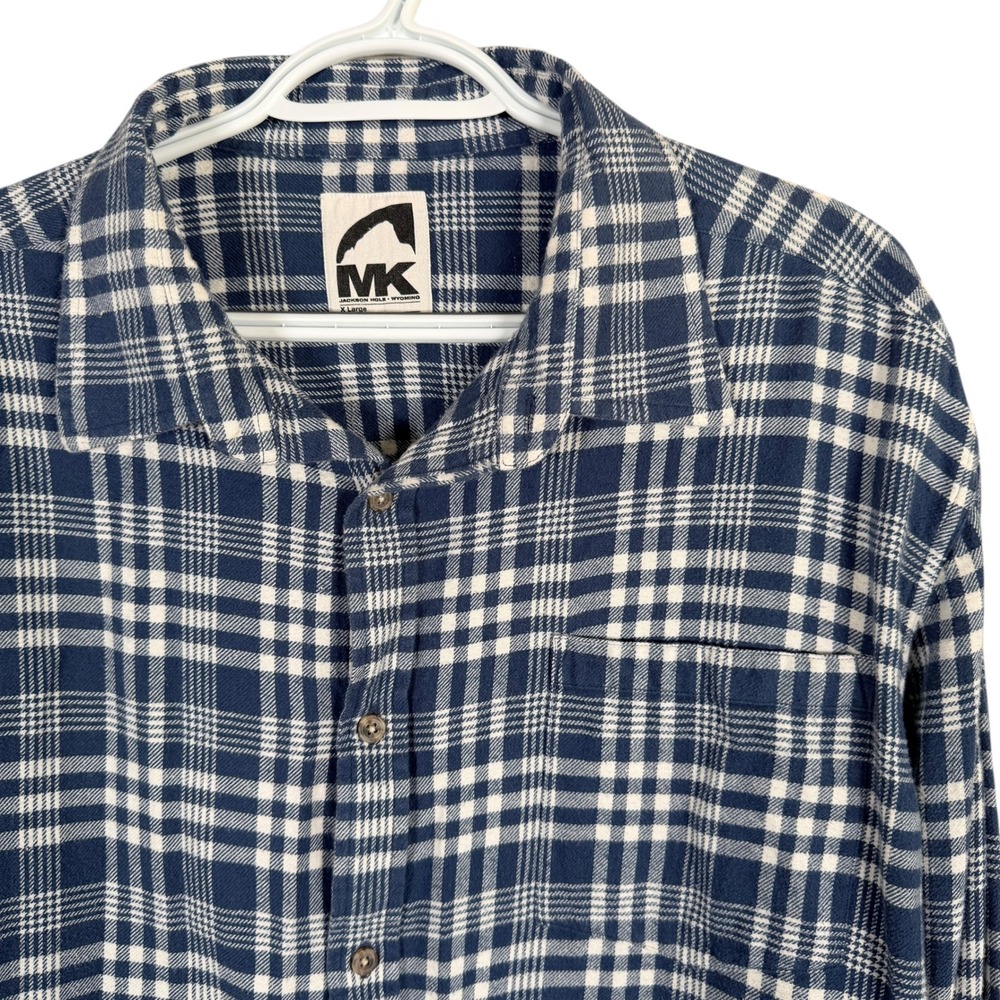 Mountain Khakis‎ Flannel Shirt Button Up Mens XL Blue Plaid Cotton Long Sleeve
